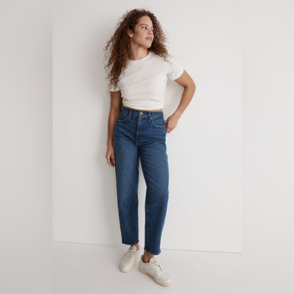 MADEWELL Balloon Jeans – Ellisboro Wash Comfort Stretch Denim Blue Sz. 30 $128